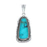 Turquoise Authentic Sterling Silver Navajo Pendant AX129407